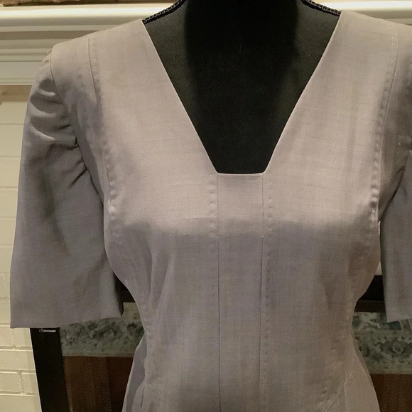 #215 Gorgeous Designer Amanda Wakeley Gray Wool/Silk Dress Size 10 - Picture 3 of 9